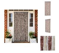 vidaXL Rideau moustiquaire beige et brun clair 90x200 cm chenille - Moustiquaire