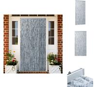 vidaXL Rideau moustiquaire blanc et gris 100x220 cm chenille - Moustiquaire