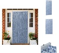 vidaXL Rideau moustiquaire Bleu Blanc Argenté 100x220cm Chenille - Moustiquaire