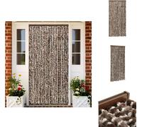 vidaXL Rideau moustiquaire brun et blanc 100x220 cm chenille - Moustiquaire