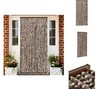 vidaXL Rideau moustiquaire brun et blanc 90x220 cm chenille - Moustiquaire