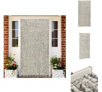 vidaXL Rideau moustiquaire gris clair et gris foncé 100x220 cm chenille - Moustiquaire