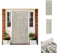 vidaXL Rideau moustiquaire gris clair et gris foncé 56x185 cm Chenille - Moustiquaire