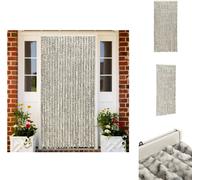 vidaXL Rideau moustiquaire gris clair et gris foncé 90x220 cm chenille - Moustiquaire