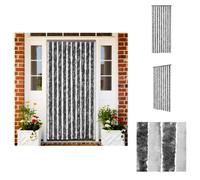vidaXL Rideau moustiquaire gris et blanc 56x200 cm Chenille - Moustiquaire