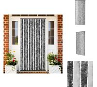 vidaXL Rideau moustiquaire gris et blanc 90x200 cm chenille - Moustiquaire