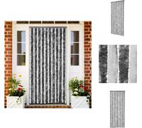 vidaXL Rideau moustiquaire gris et blanc 90x220 cm Chenille - Moustiquaire
