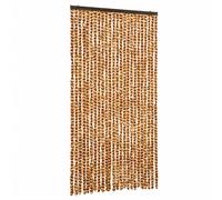 vidaXL Rideau moustiquaire ocre et blanc 100x220 cm chenille
