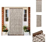 vidaXL Rideau moustiquaire taupe et blanc 100x220 cm chenille - Moustiquaire