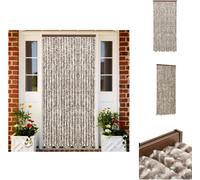 vidaXL Rideau moustiquaire taupe et blanc 90x220 cm chenille - Moustiquaire