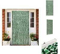 vidaXL Rideau moustiquaire vert et blanc 100x220 cm Chenille - Moustiquaire