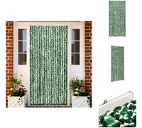 vidaXL Rideau moustiquaire vert et blanc 90x220 cm Chenille - Moustiquaire