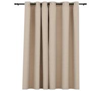 vidaXL Rideau Occultant Aspect de Lin avec Œillets Rideau de Fenêtre Salon Salle de Séjour Chambre à Coucher Maison Intérieur Beige 290x245 cm