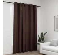 vidaXL Rideau occultant Aspect de lin avec œillets Taupe 290x245 cm Marron G