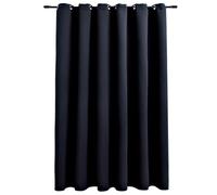 vidaXL - Rideau occultant - 290x245 cm - Polyester - Anneaux en métal - Noir