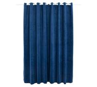 vidaXL Rideau Occultant avec Anneaux en Métal Occultant à Oeillet Ombrage Chambre à Coucher Fenêtre Salon Bureau Maison Intérieur Velours Bleu Foncé 290x245 cm