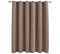 vidaXL Rideau Occultant avec Anneaux en Métal Occultant à Oeillet Ombrage Chambre à Coucher Fenêtre Salon Bureau Maison Intérieur Taupe 290x245 cm