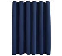 vidaXL Rideau Occultant avec Anneaux en Métal Occultant à Oeillet Ombrage Chambre à Coucher Fenêtre Salon Bureau Maison Intérieur Bleu 290x245 cm