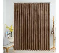 vidaXL Rideau Occultant avec Crochets Occultant à Oeillet Ombrage Chambre à Coucher Fenêtre Salon Bureau Maison Intérieur Velours Beige 290x245 cm