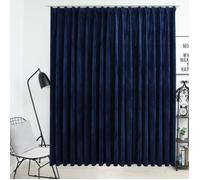vidaXL Rideau occultant avec crochets Velours Bleu foncé 290x245 cm