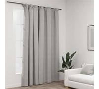 vidaXL Rideau Ooccultant d'Aspect de Lin avec Crochets Rideaux de Fenêtre Salon Salle de Séjour Chambre à Coucher Maison Intérieur Gris 290x245 cm