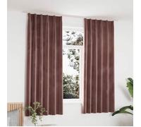 vidaXL Rideau occultant en velours 2 pièces avec crochets Rose antique 140x175 cm
