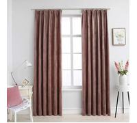vidaXL Rideau occultant et crochet 2pcs Velours Rose antique 140x225cm