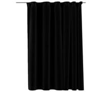 vidaXL Rideau Ooccultant d'Aspect de Lin avec Crochets Rideaux de Fenêtre Salon Salle de Séjour Chambre à Coucher Maison Intérieur Noir 290x245 cm
