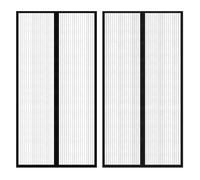 vidaXL Rideau porte contre insectes Noir Magnétique 210x100cm
