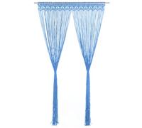 vidaXL Rideau Séparateur de pièce en macramé Bleu 140x240 cm Coton
