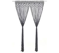 vidaXL Rideau Séparateur de Pièce Store de Fenêtre Rideau de Porte Rideau de Fenêtre Intérieur Vitrine Maison Macramé Anthracite 140x240 cm Coton