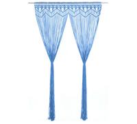 vidaXL Rideau en macramé 140x240 cm Coton Bleu