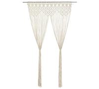vidaXL Rideau Séparateur de Pièce Store de Fenêtre Rideau de Porte Rideau de Fenêtre Vitrine Intérieur Maison Macramé 140x240 cm Coton