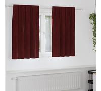 Vidaxl Rideaux 2 Pcs Rouge Bordeaux 140 X 140 Cm Velours