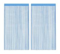 vidaXL Rideaux à fils 2 pcs 100x250 cm Bleu clair - Rideau à franges, passe-tringle 4102045