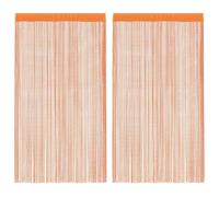 vidaXL Rideaux à Fils 2 pcs Orange 100x250 cm, Rideau à Franges, Rideau à Passe-Tringle, Rideau à Franges à Fils, Rideau à Fils de Porte