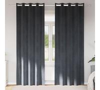Vidaxl Rideaux Avec Des Rideaux 2 Pcs Gris Clair 140 X 225 Cm Velours