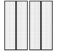 vidaXL Rideaux de porte anti-insectes 220x110 cm - Noir (2 pcs)