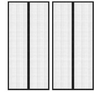 vidaXL Rideaux de porte anti-insectes 2pcs avec aimants Noir 220x110cm