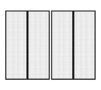 vidaXL Rideaux de porte anti-insectes 2pcs avec aimants Noir 220x130cm Noir G