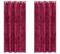 vidaXL Rideaux en Velours 2 pc Rouge Bordeaux 245 x 140 cm Velours | Adoucit la luminosité tout en gardant ton intimité, Le style à œillets moderne apporte une touche chic,