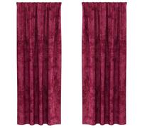 vidaXL Rideaux en Velours 2 pc Rouge Bordeaux 245 x 140 cm Velours | Laisse passer une lumière douce tout en gardant ton intimité,