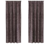 Rideaux en velours occultants - vidaXL - 260x140 cm - Marron - Lot de 2 - Occultants - Lavable en machine