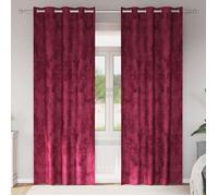 vidaXL Rideaux en velours 2 pcs Rouge bordeaux 225 x 140 cm Velours