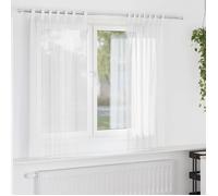vidaXL Rideaux en voile avec boucles 2 pcs blanc 140x140 cm, rideau en filet, rideau transparent, voile de fenêtre, 4102331