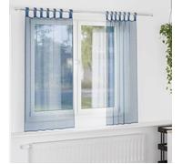 Vidaxl Rideaux En Voile Avec Boucles 2 Pcs Bleu Royal 140x140 Cm