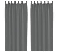 vidaXL Rideaux en voile avec boucles, 2 pcs, gris foncé, 140x245 cm, transparent