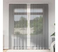 vidaXL Rideaux en Voile avec Boucles 2 pcs Gris foncé 140x245 cm, Rideau en Filet, Rideau Transparent, Voile de fenêtre, Traitement de fenêtre