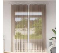 vidaXL Rideaux en voile avec boucles 2 pcs marron clair 140x260 cm, rideau en filet, rideau transparent, voile de fenêtre, 4102315 Marron
