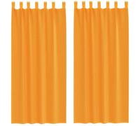 Vidaxl Rideaux En Voile Avec Boucles 2 Pcs Orange 140x225 Cm